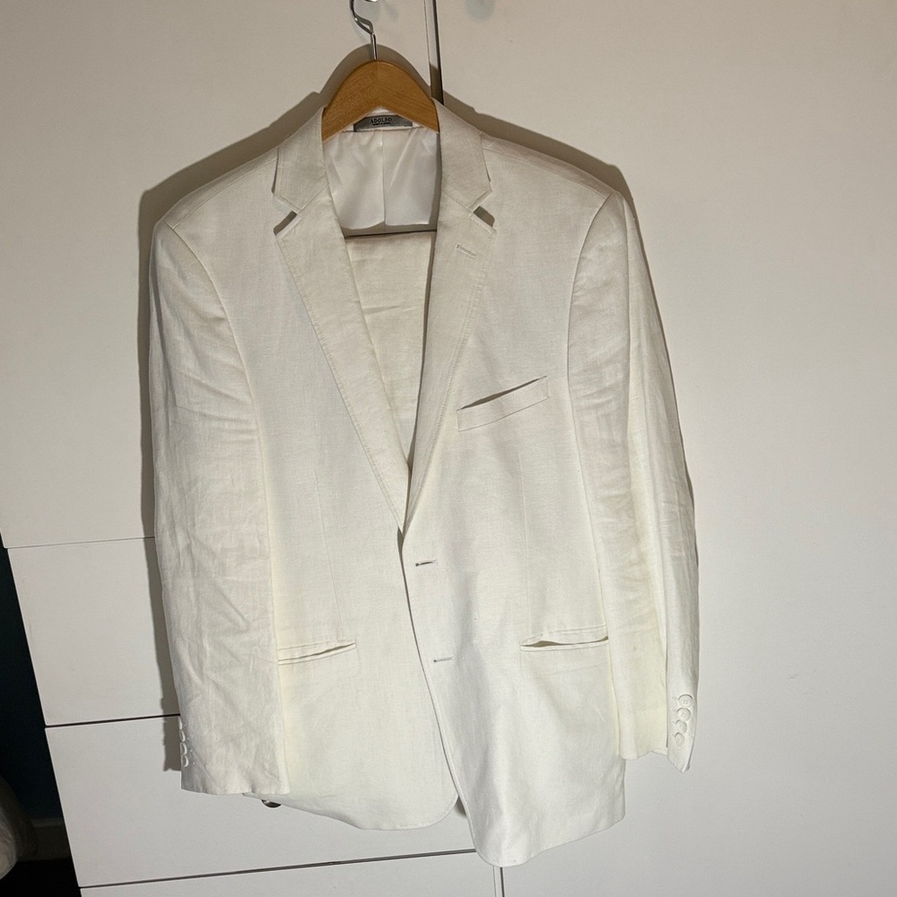 Men's Classic White Linen Suit